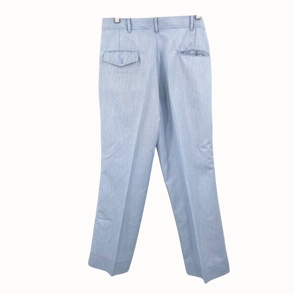 VINTAGE 60's PALLADIUM Men's Blue & White Pinstriped Flat Front Dress Pants - M - Picture 3 of 8